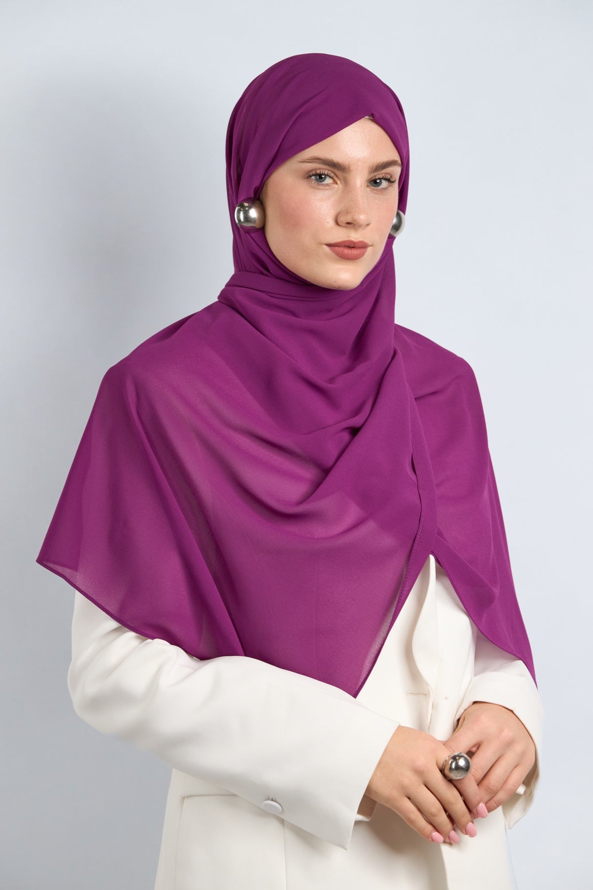 Premium Chiffon Hijab Purple 2 
