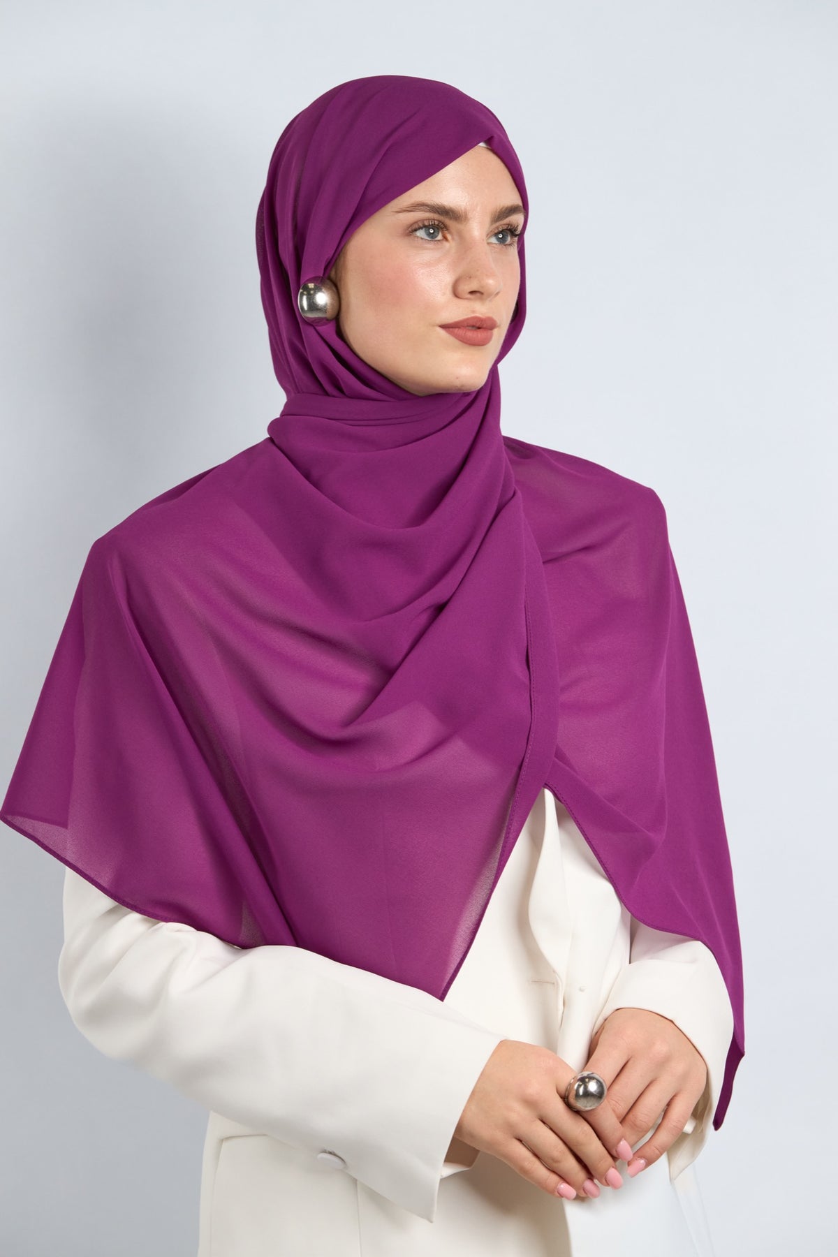Premium Chiffon Hijab Purple 2 