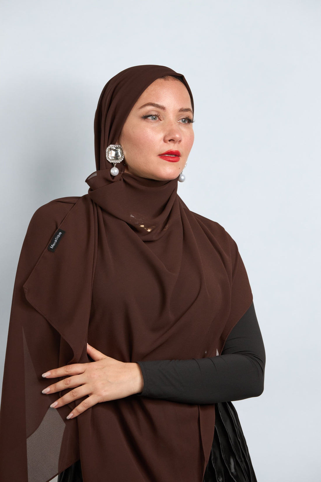 Premium Chiffon Hijab Dark Chocolate 