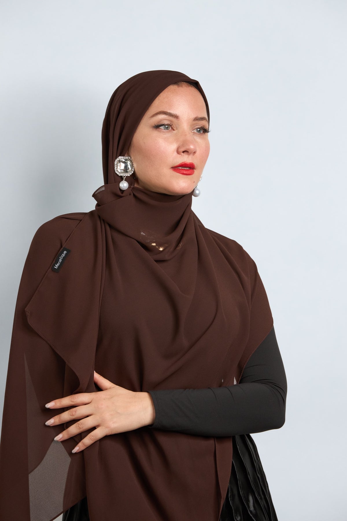 Premium Chiffon Hijab Dark Chocolate 