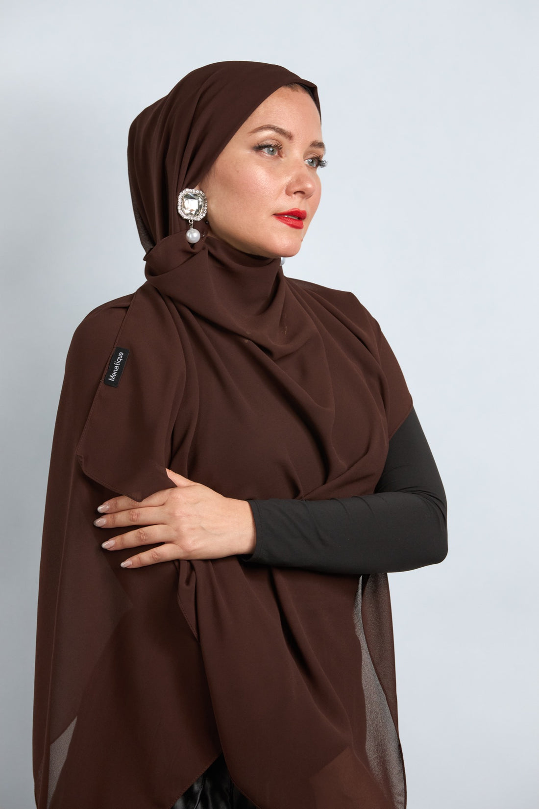 Premium Chiffon Hijab Dark Chocolate 