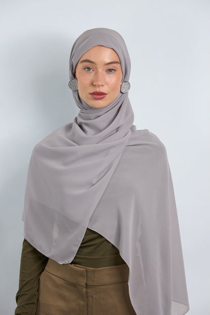 Premium Chiffon Hijab Gray 