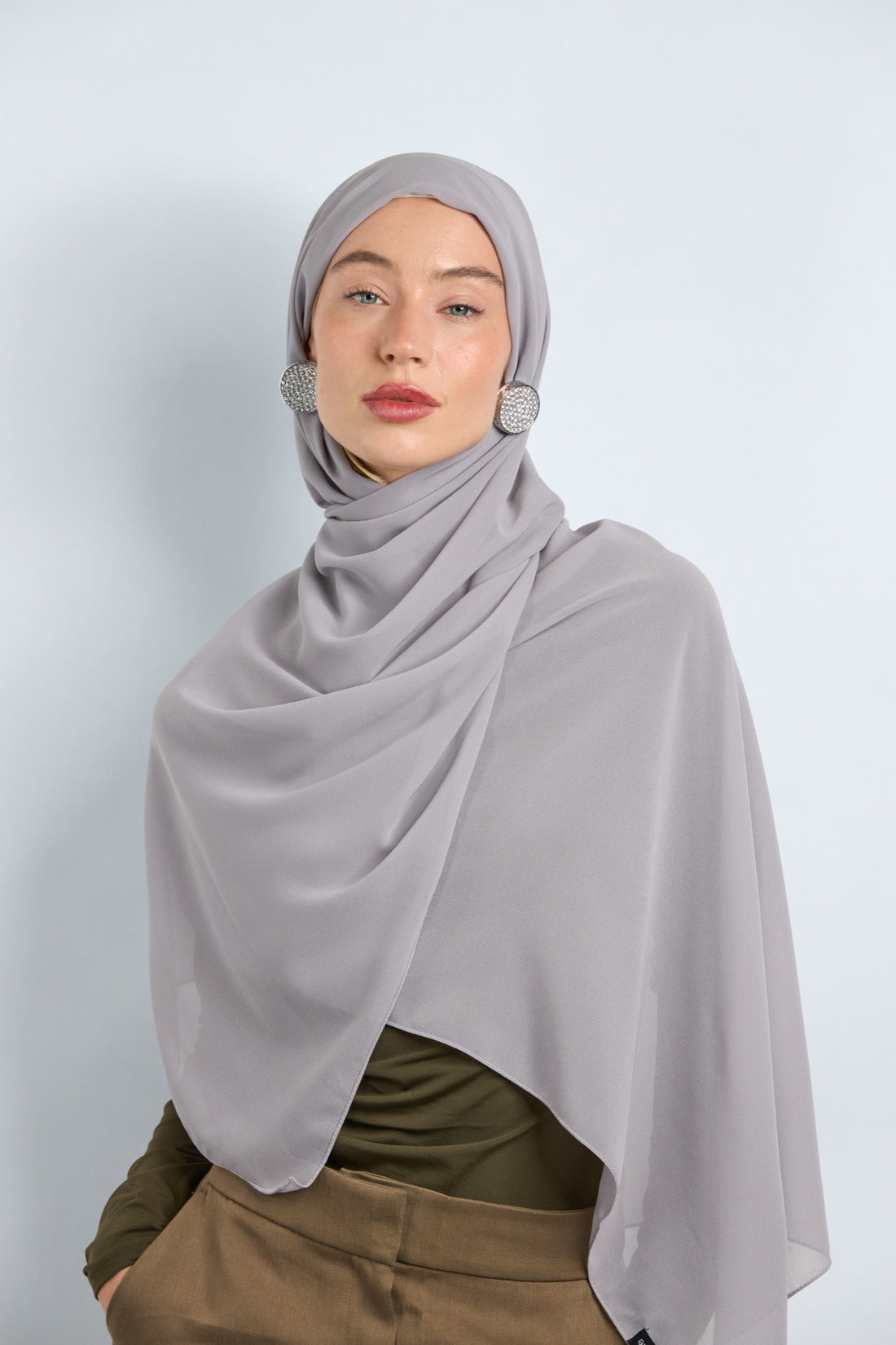 Premium Chiffon Hijab Gray 