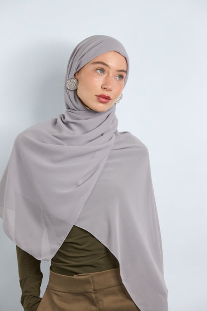 Premium Chiffon Hijab Gray 
