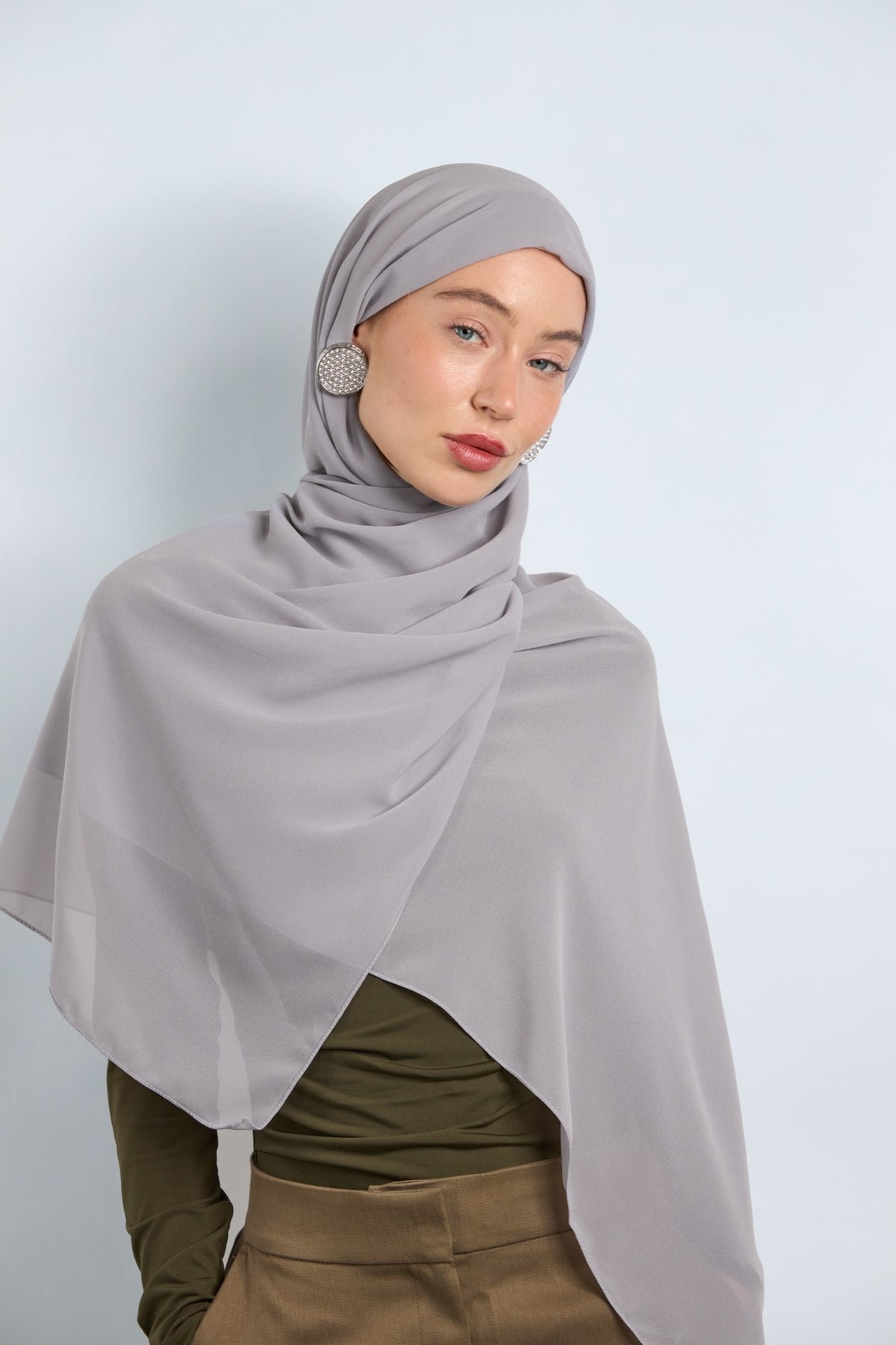 Premium Chiffon Hijab Gray 