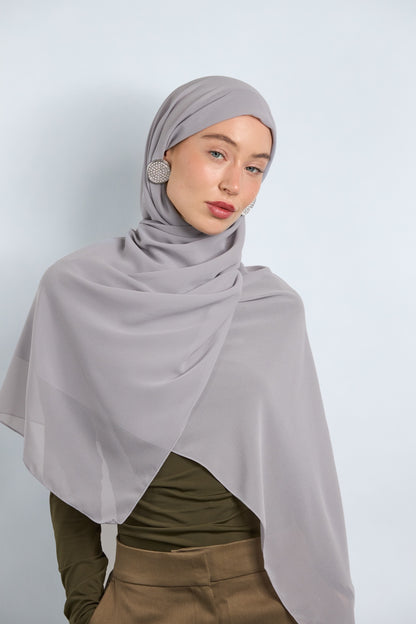 Premium Chiffon Hijab Gray 