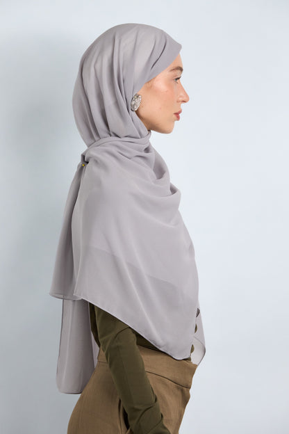 Premium Chiffon Hijab Gray 