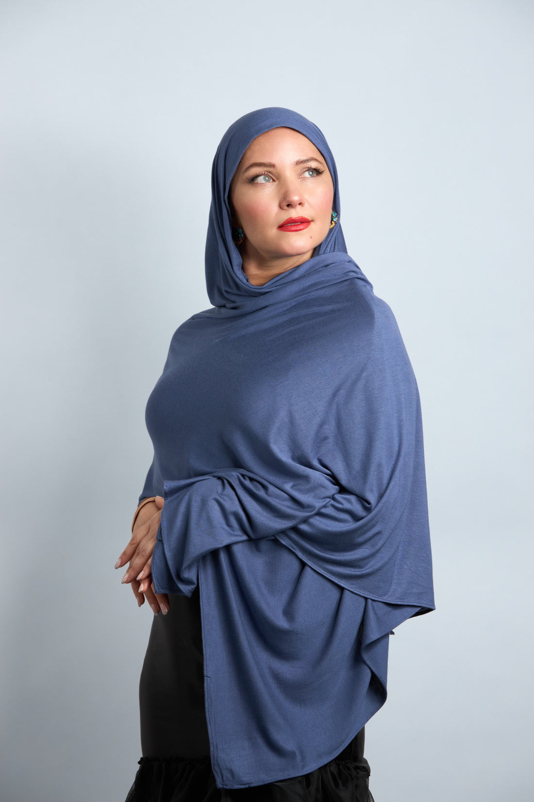 Premium Cotton Jersey Hijab Petroleum Blue 