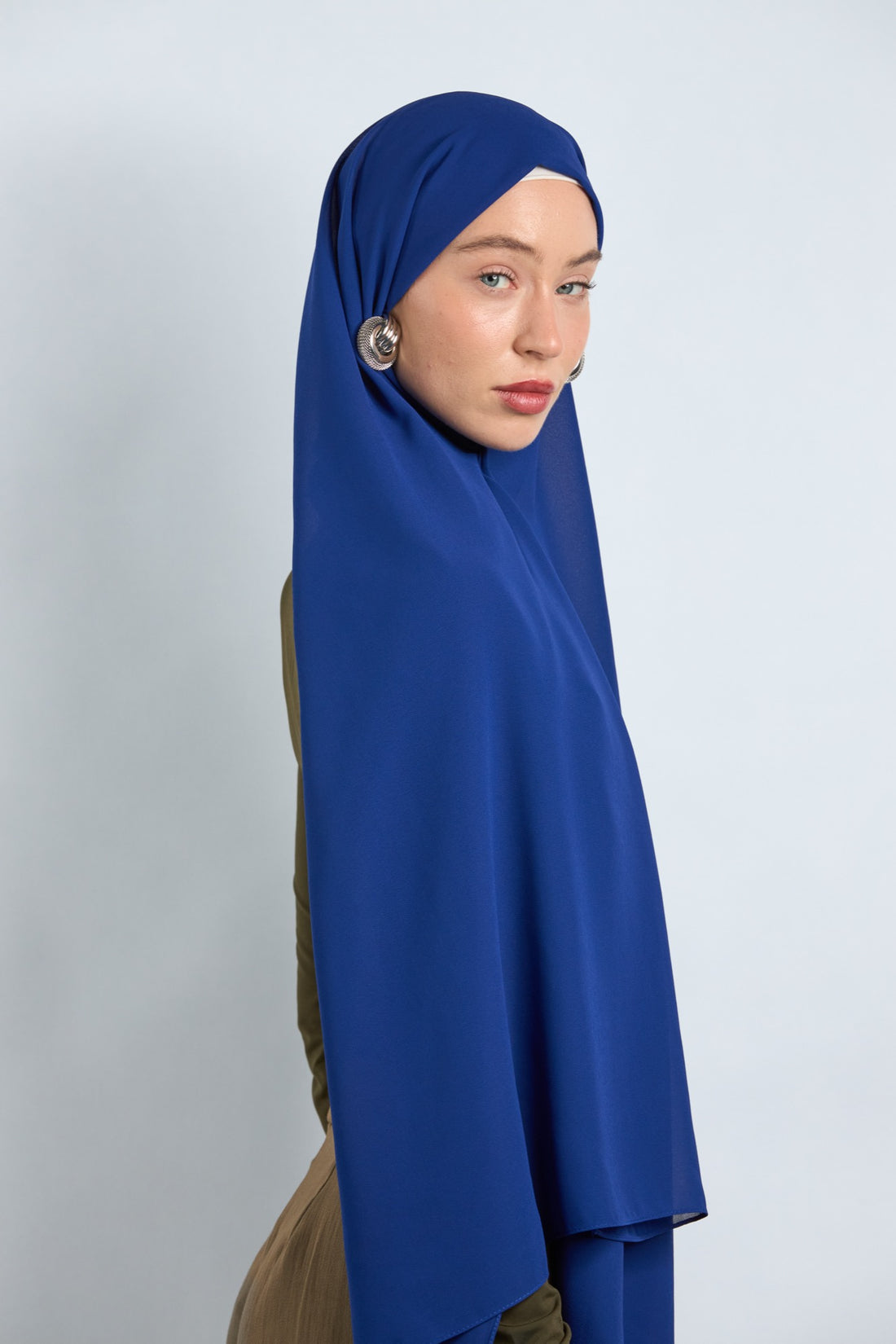 Premium Chiffon Hijab Royal Blue 