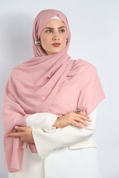 Premium Chiffon Hijab Cashmere Rose 