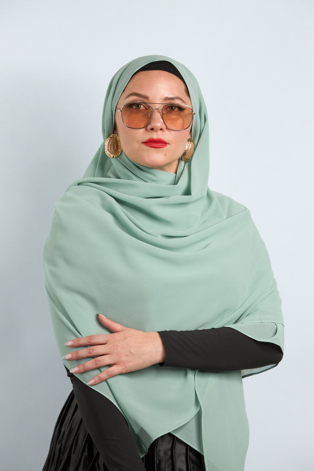 Premium Chiffon Hijab Sage Green 