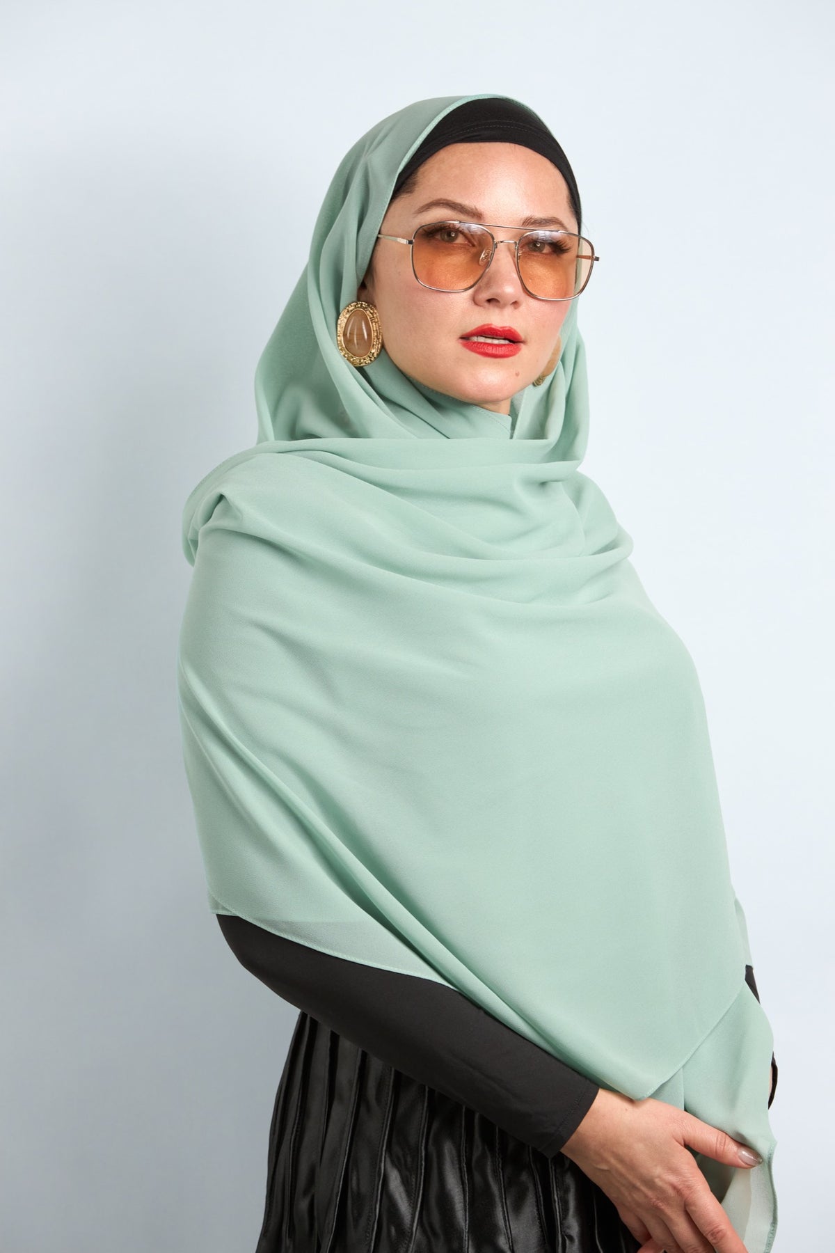 Premium Chiffon Hijab Sage Green 