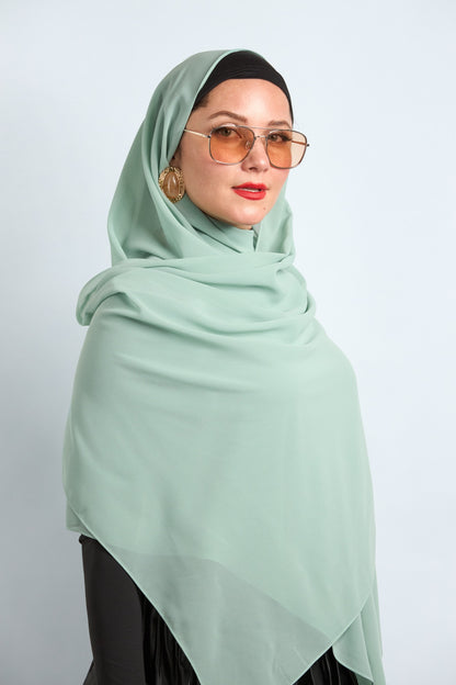 Premium Chiffon Hijab Sage Green 