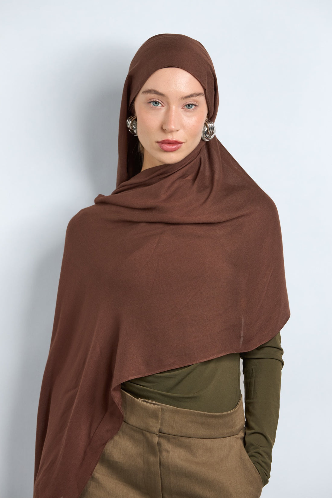 Modal Hijab With Matching Undercap Light Brunette 