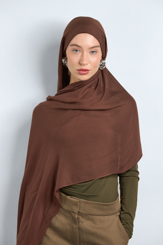 Modal Hijab with Matching Undercap Light Brunette