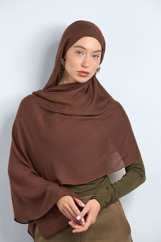 Modal Hijab with Matching Undercap Light Brunette