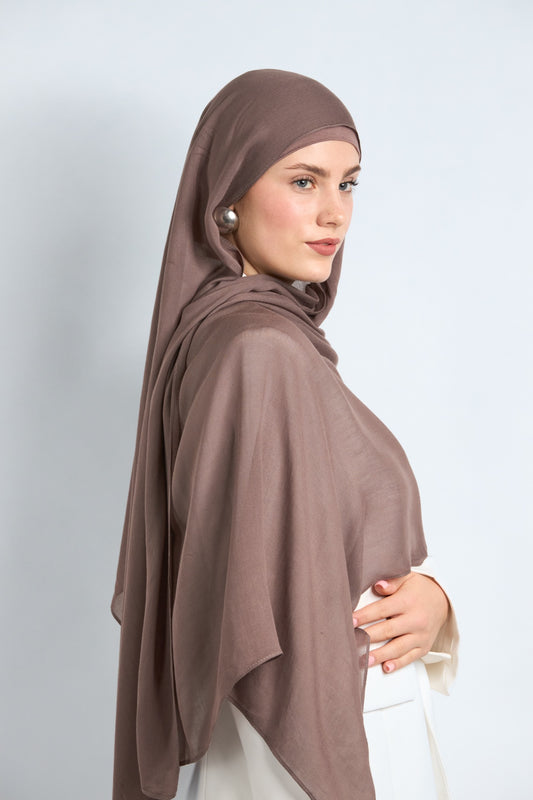 Modal Hijab with Matching Undercap Light Chocolate