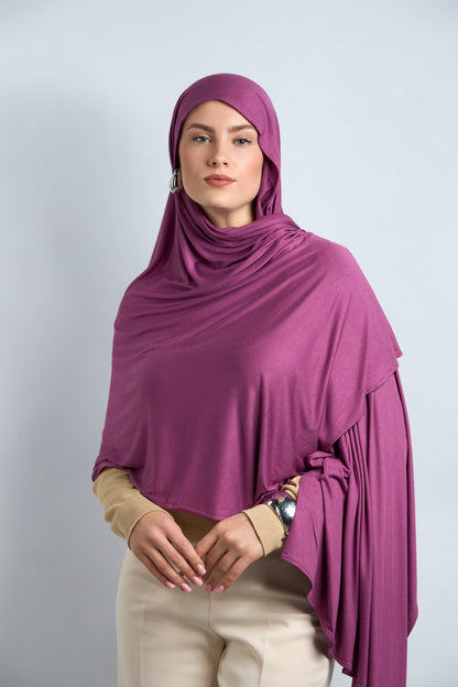 Premium Cotton Jersey Hijab Light Reddish Purple 