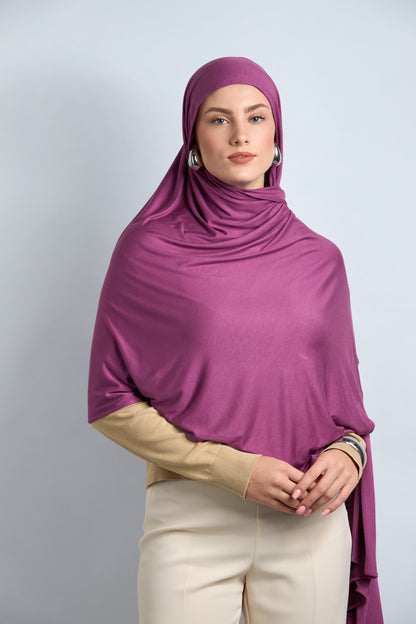 Premium Cotton Jersey Hijab Light Reddish Purple 