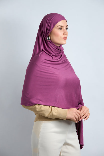Premium Cotton Jersey Hijab Light Reddish Purple 