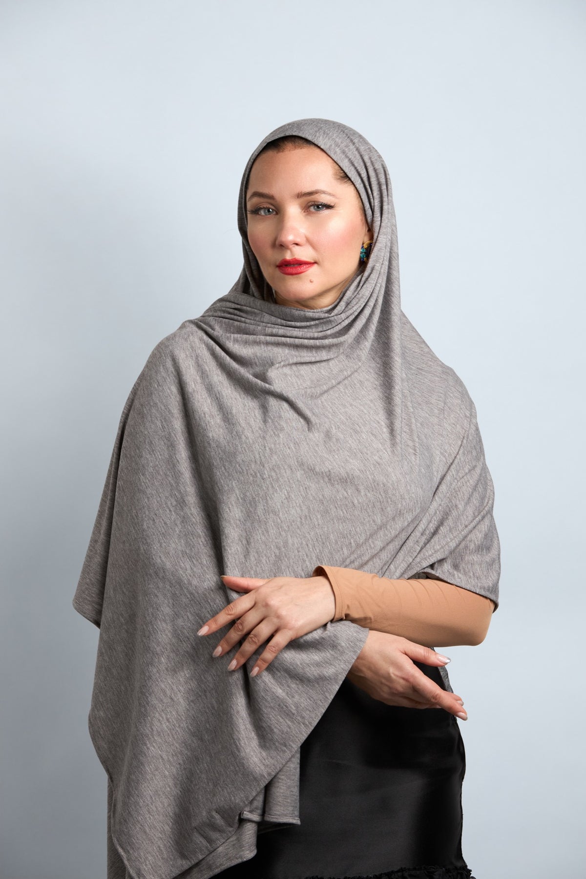 Premium Cotton Jersey Hijab Prior Gray 
