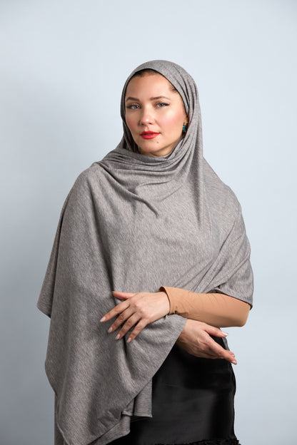 Premium Cotton Jersey Hijab Prior Gray 