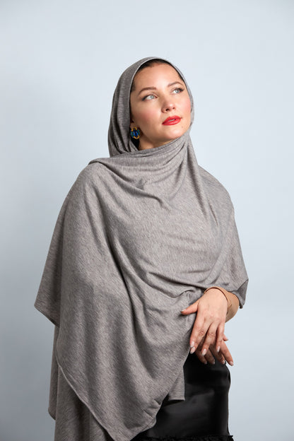 Premium Cotton Jersey Hijab Prior Gray 