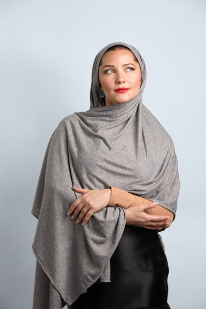 Premium Cotton Jersey Hijab Prior Gray 