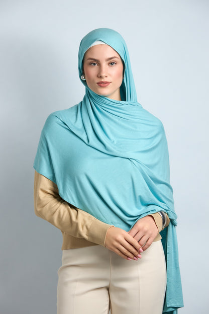 Premium Cotton Jersey Hijab Baby Blue 