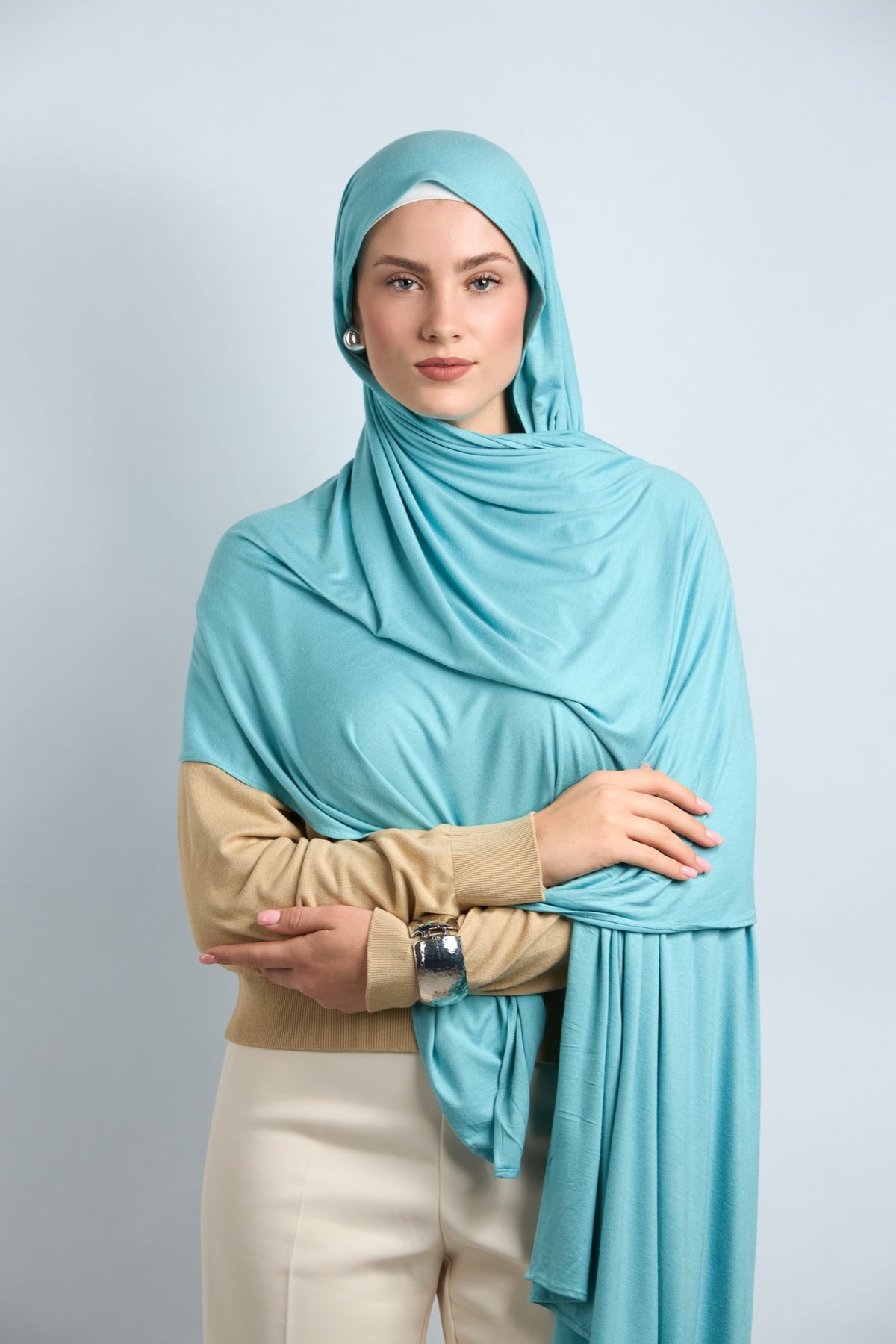 Premium Cotton Jersey Hijab Baby Blue 