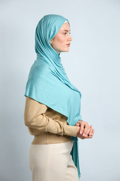 Premium Cotton Jersey Hijab Baby Blue 