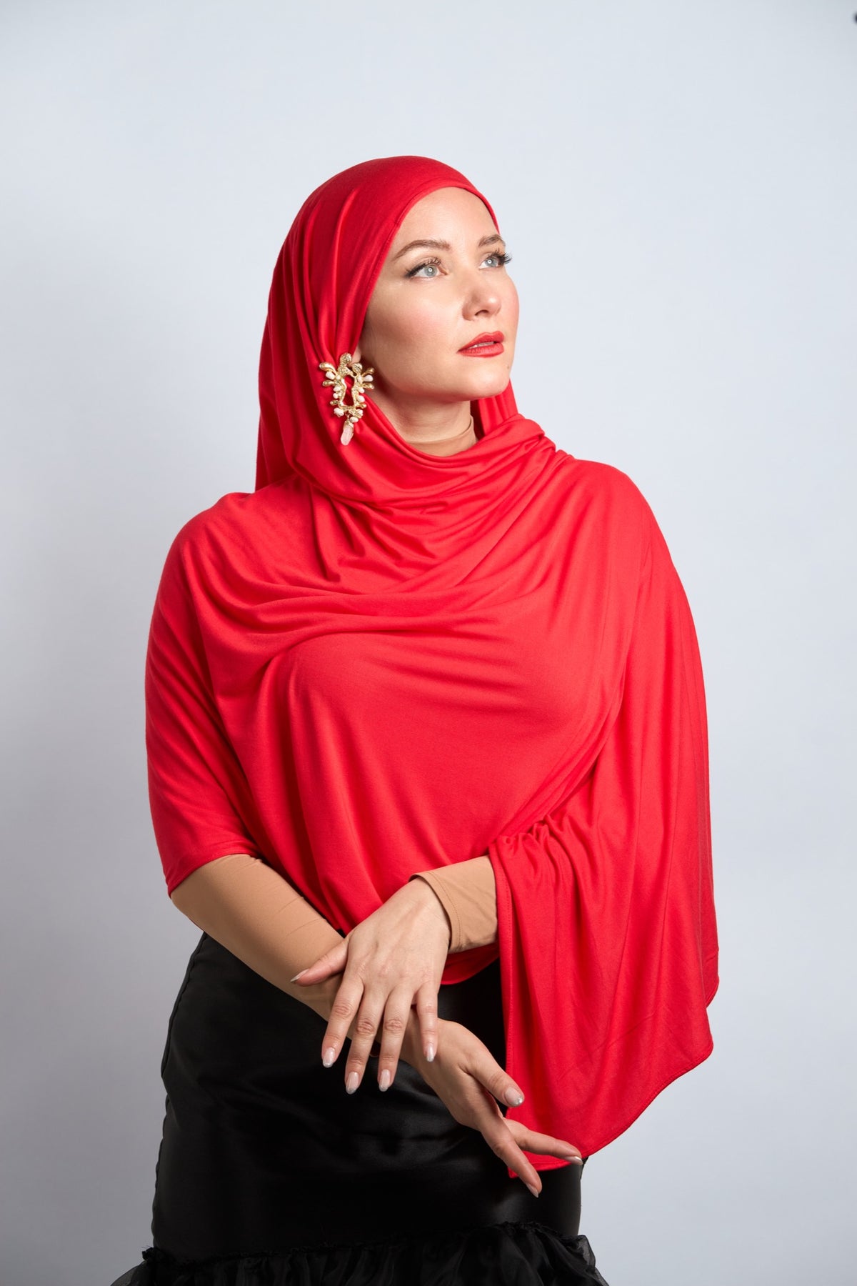 Premium Cotton Jersey Hijab Light Red 