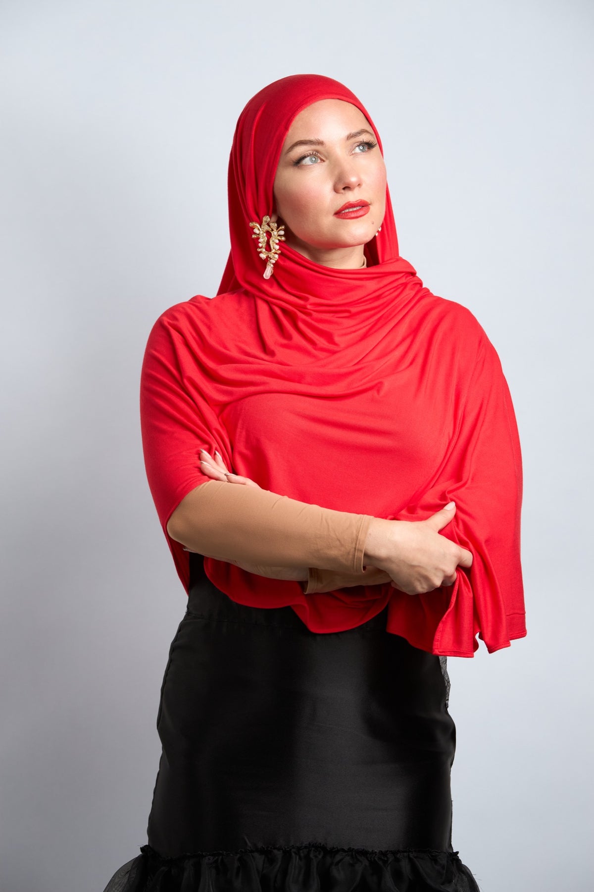 Premium Cotton Jersey Hijab Light Red 