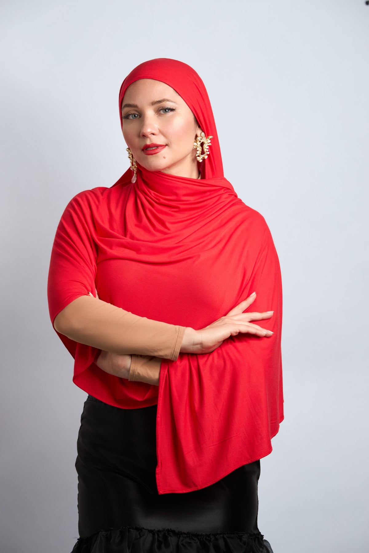 Premium Cotton Jersey Hijab Light Red 