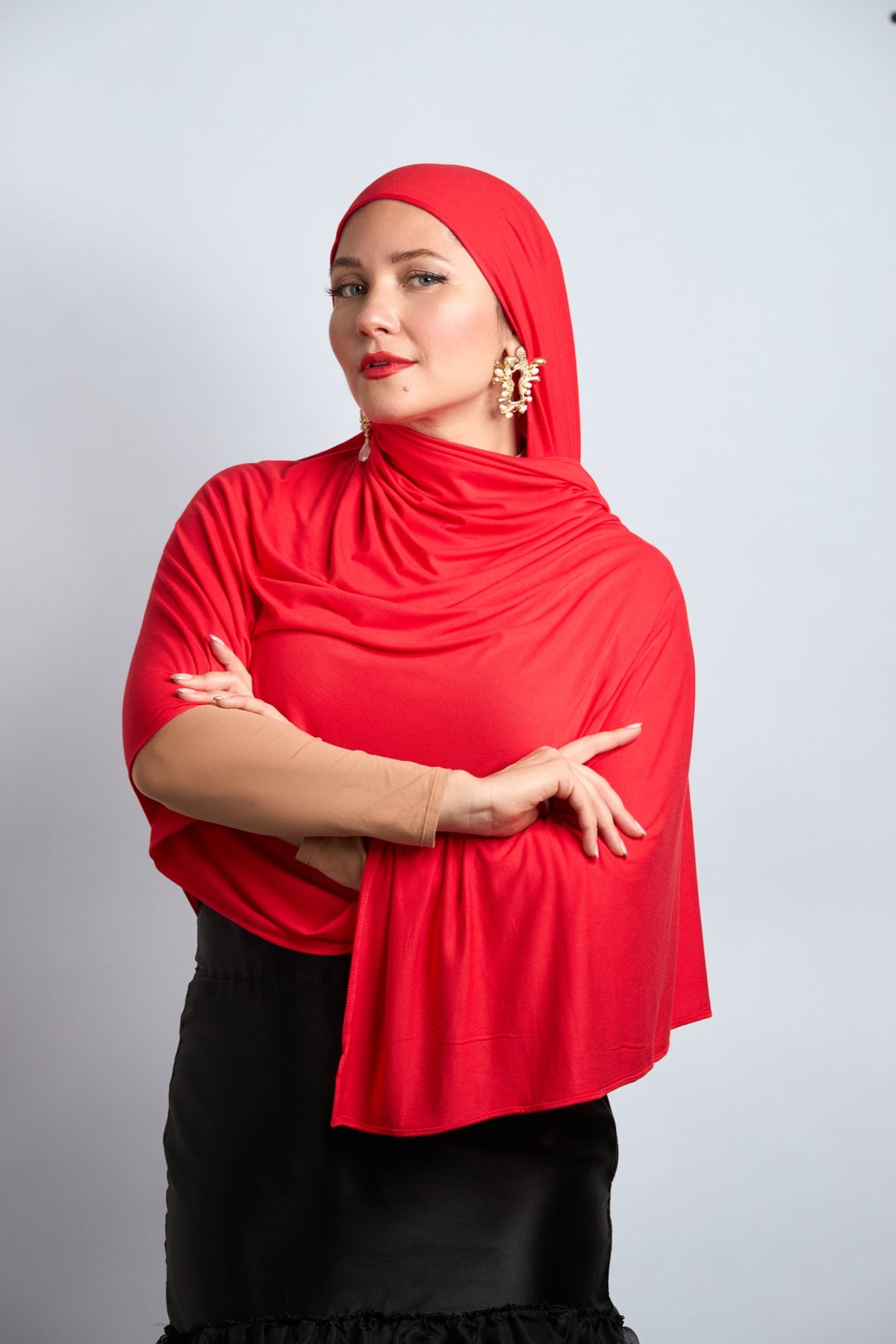 Premium Cotton Jersey Hijab Light Red 