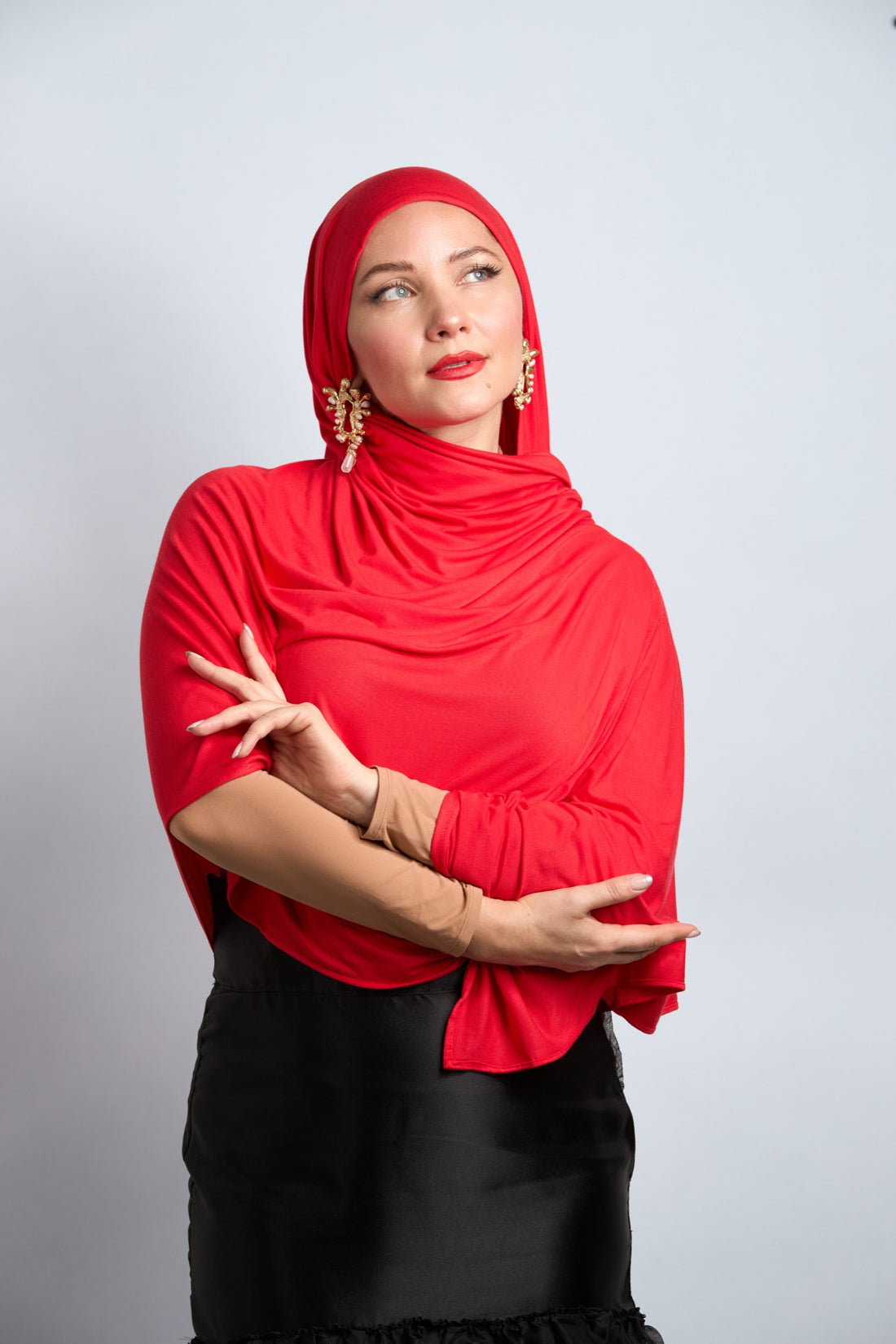 Premium Cotton Jersey Hijab Light Red 