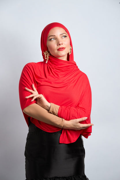 Premium Cotton Jersey Hijab Light Red 