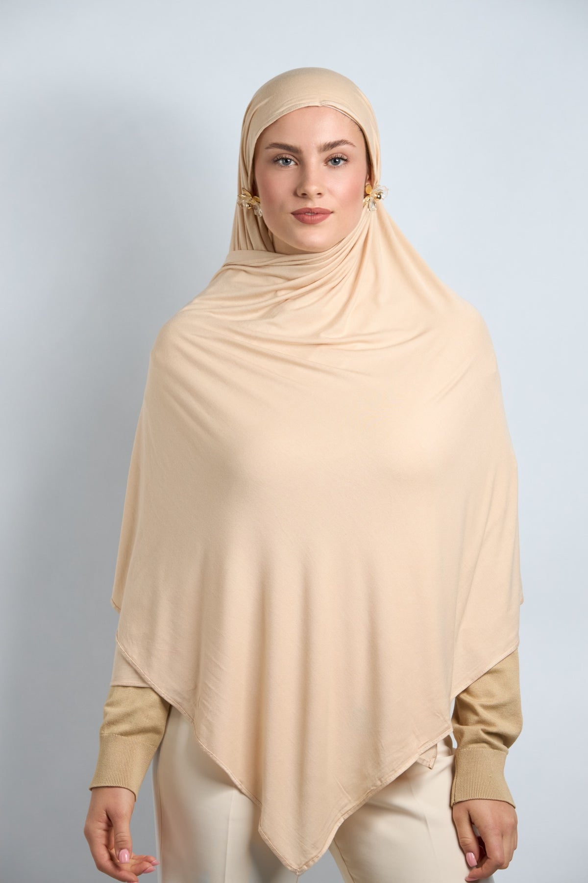 Premium Cotton Jersey Hijab Beige 