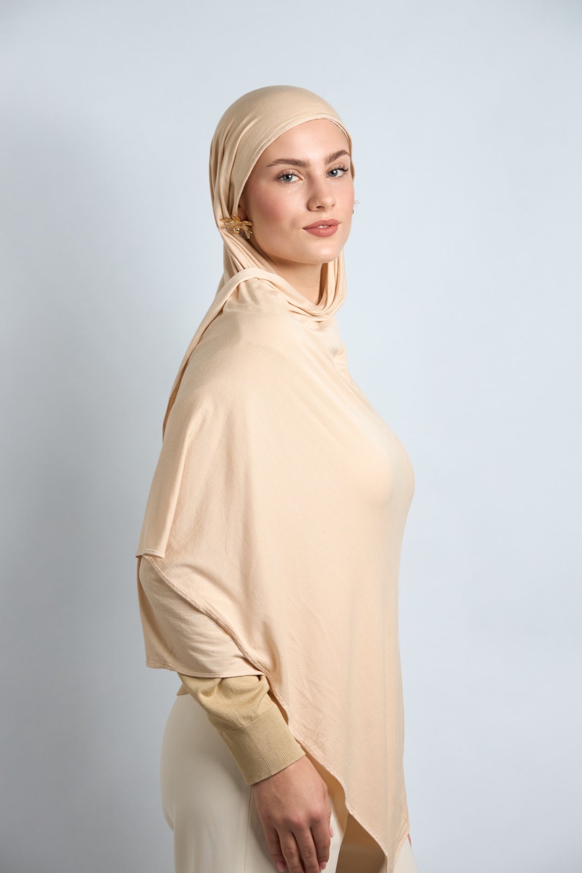 Premium Cotton Jersey Hijab Beige 