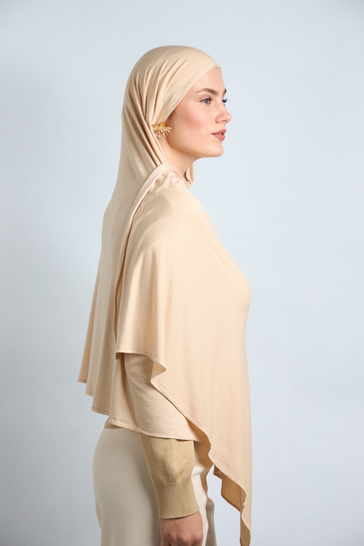 Premium Cotton Jersey Hijab Beige 