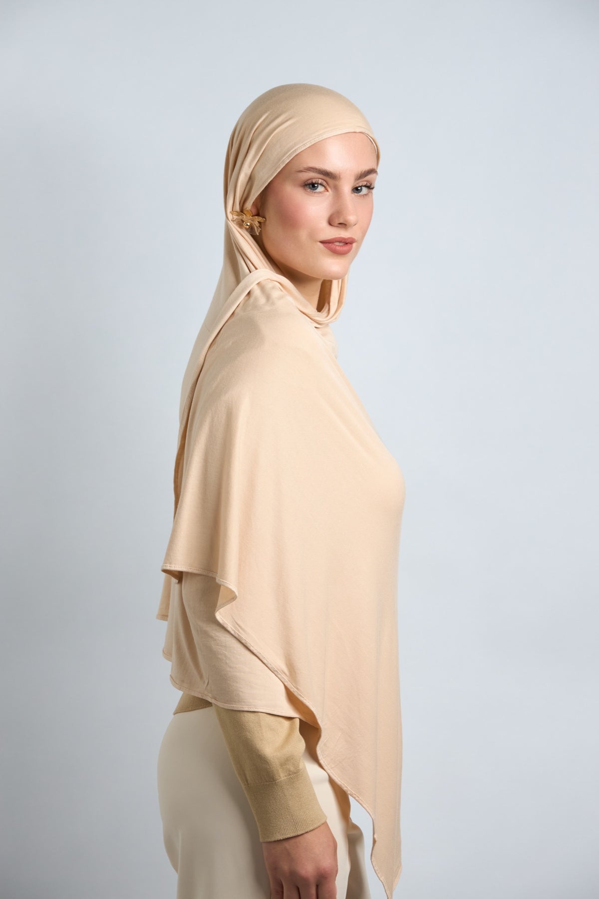 Premium Cotton Jersey Hijab Beige 