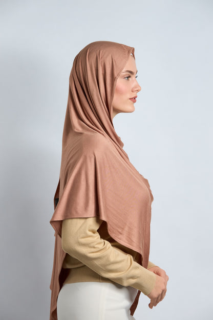 Premium Cotton Jersey Hijab Sandy Brown 