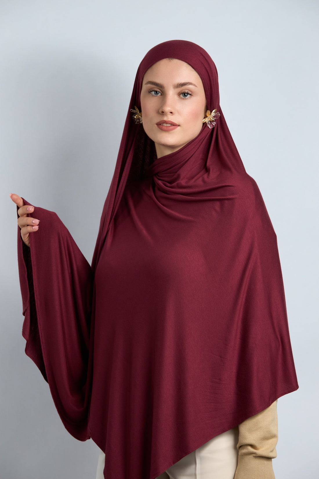 Premium Cotton Jersey Hijab Burgundy 