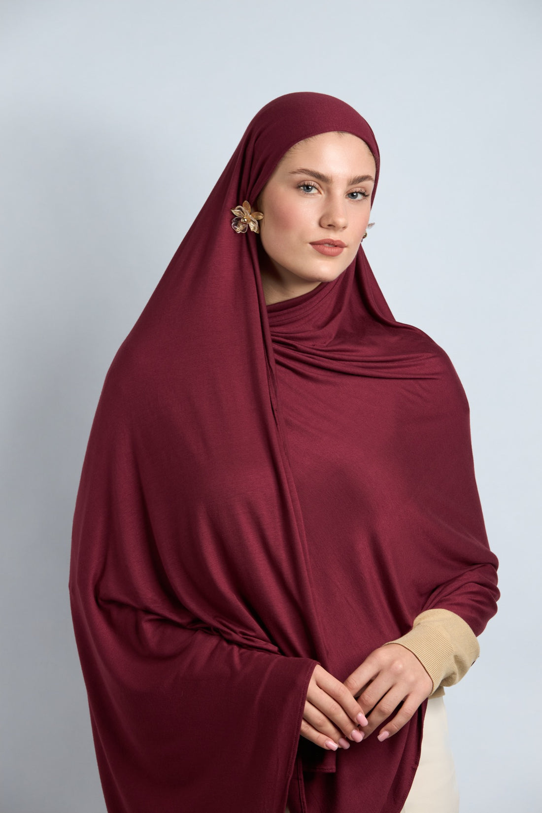 Premium Cotton Jersey Hijab Burgundy 