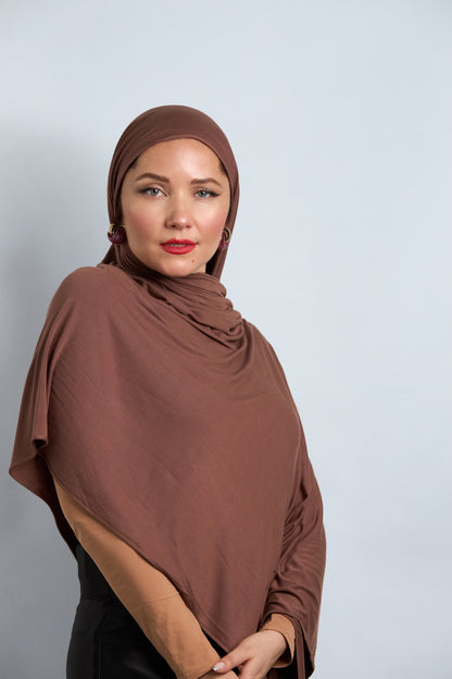 Premium Cotton Jersey Hijab Light Brown 