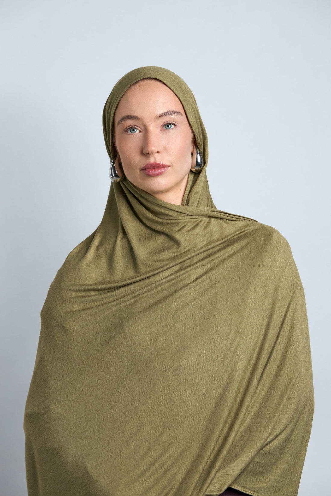 Premium Cotton Jersey Hijab Olive 