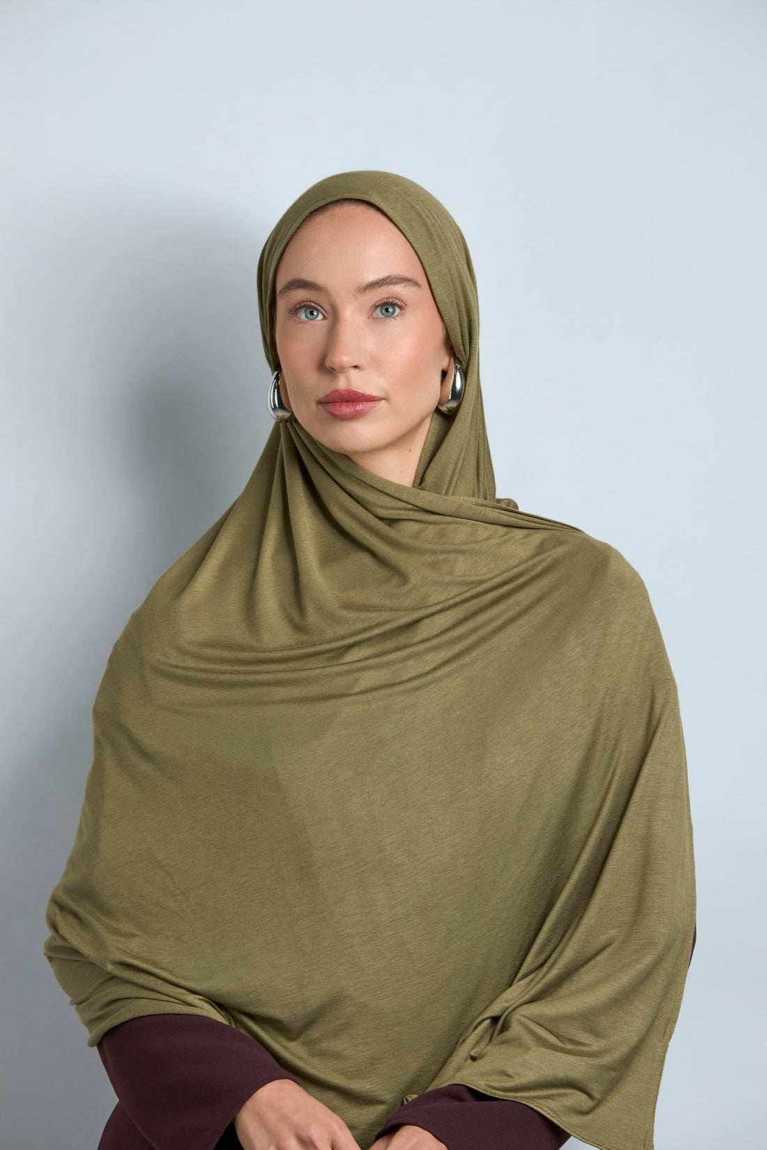Premium Cotton Jersey Hijab Olive 