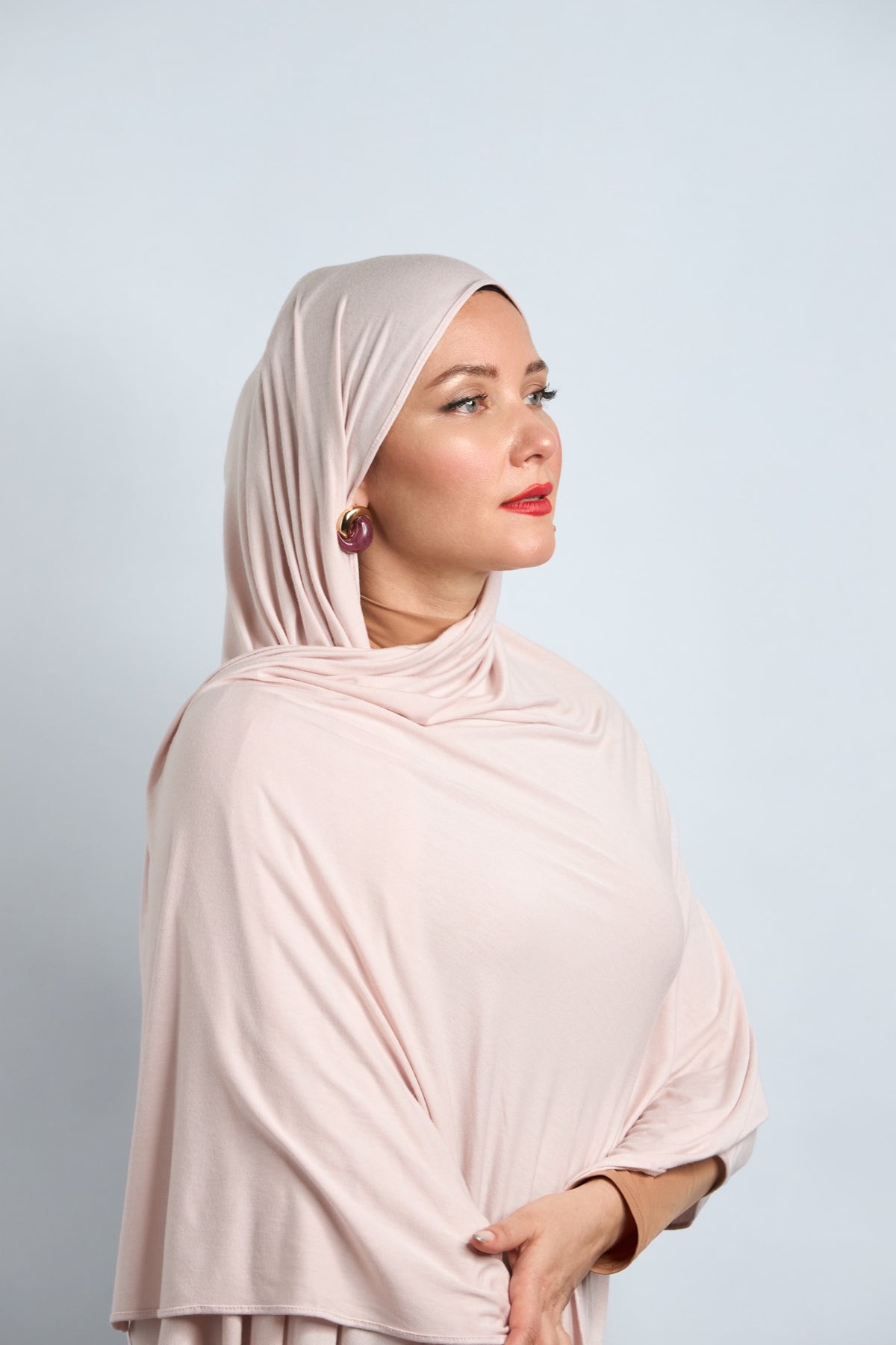 Premium Cotton Jersey Hijab Blush Pink 