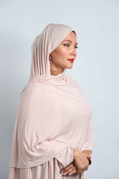 Premium Cotton Jersey Hijab Blush Pink 