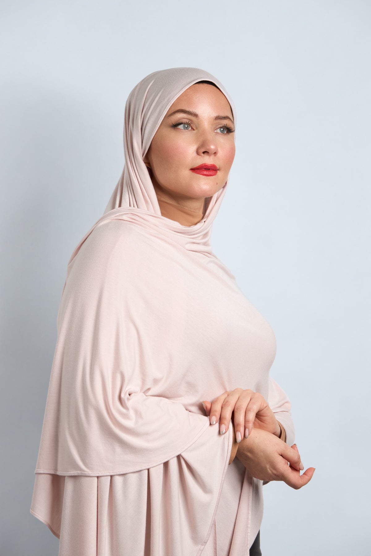 Premium Cotton Jersey Hijab Blush Pink 
